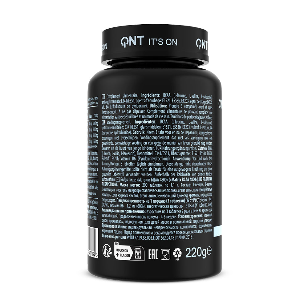 Matrix BCAA Aminoácidos 4800 Mega Size- 200 Comprimidos