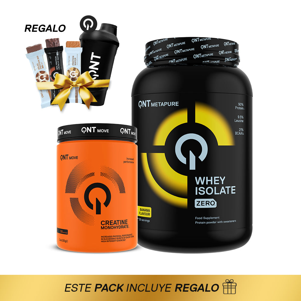 Pack Proteína Metapure 908 Grs + Creatina 300 Grs + Regalos (shaker y barritas proteína)