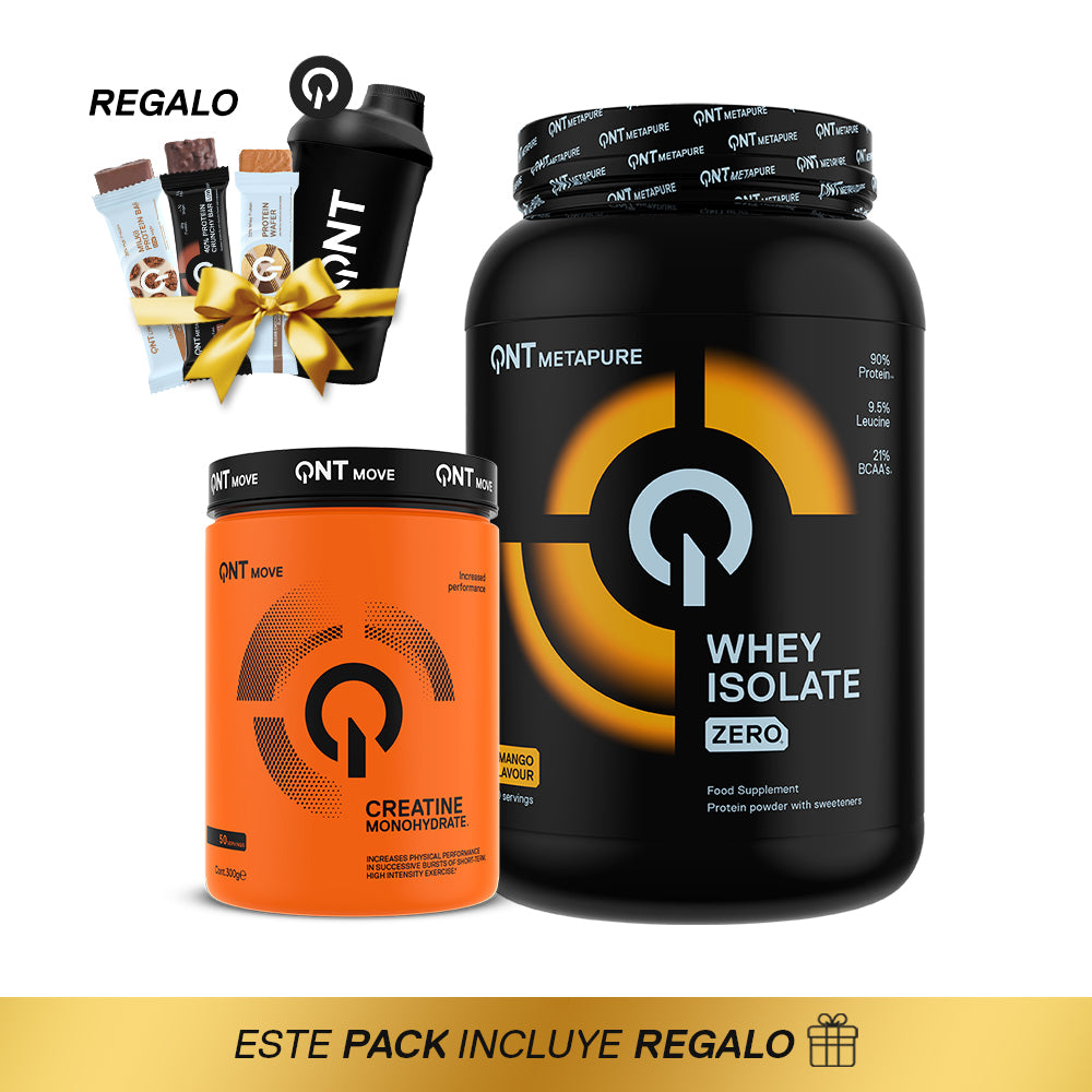 Pack Proteína Metapure 908 Grs + Creatina 300 Grs + Regalos (shaker y barritas proteína)