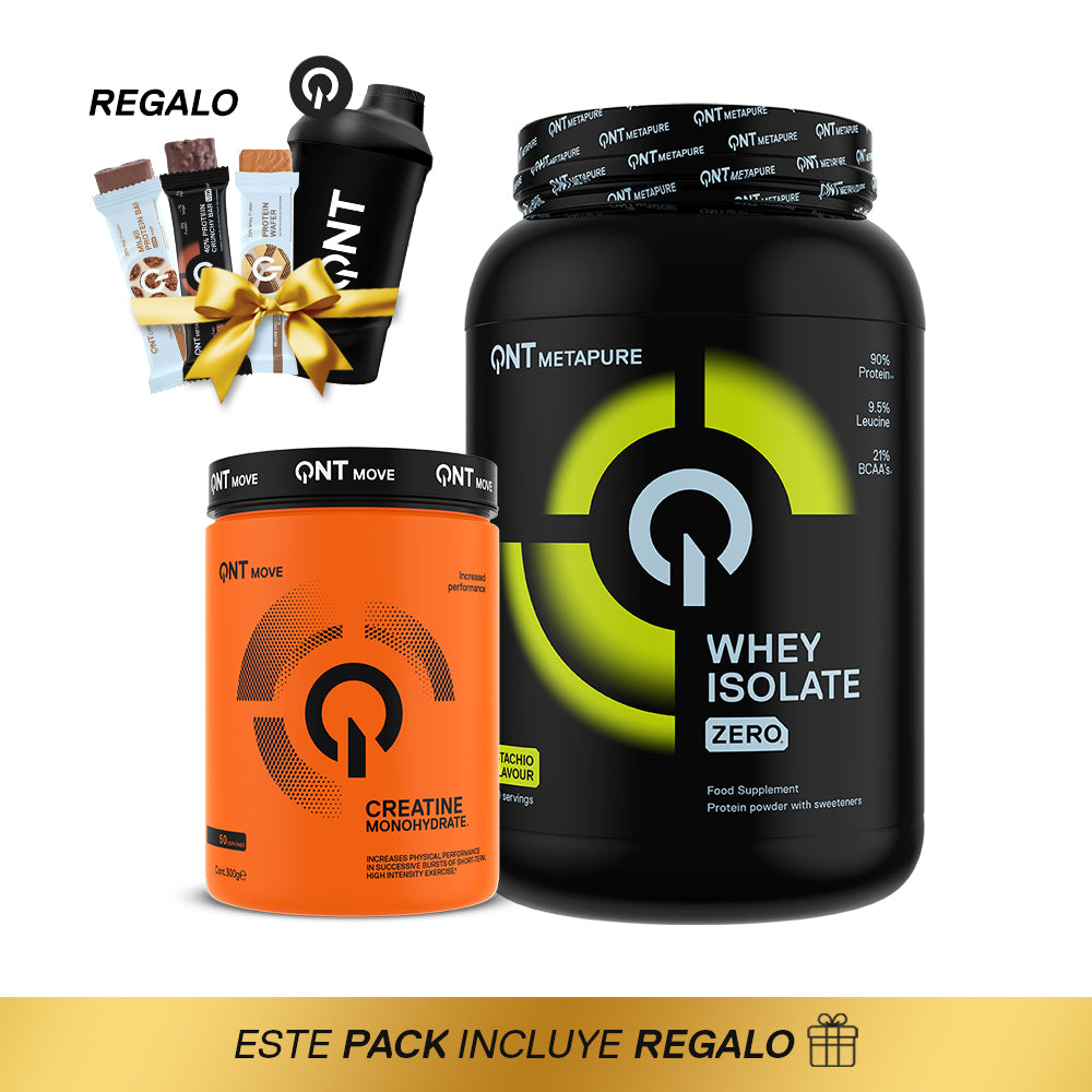 Pack Proteína Metapure 908 Grs + Creatina 300 Grs + Regalos (shaker y barritas proteína)