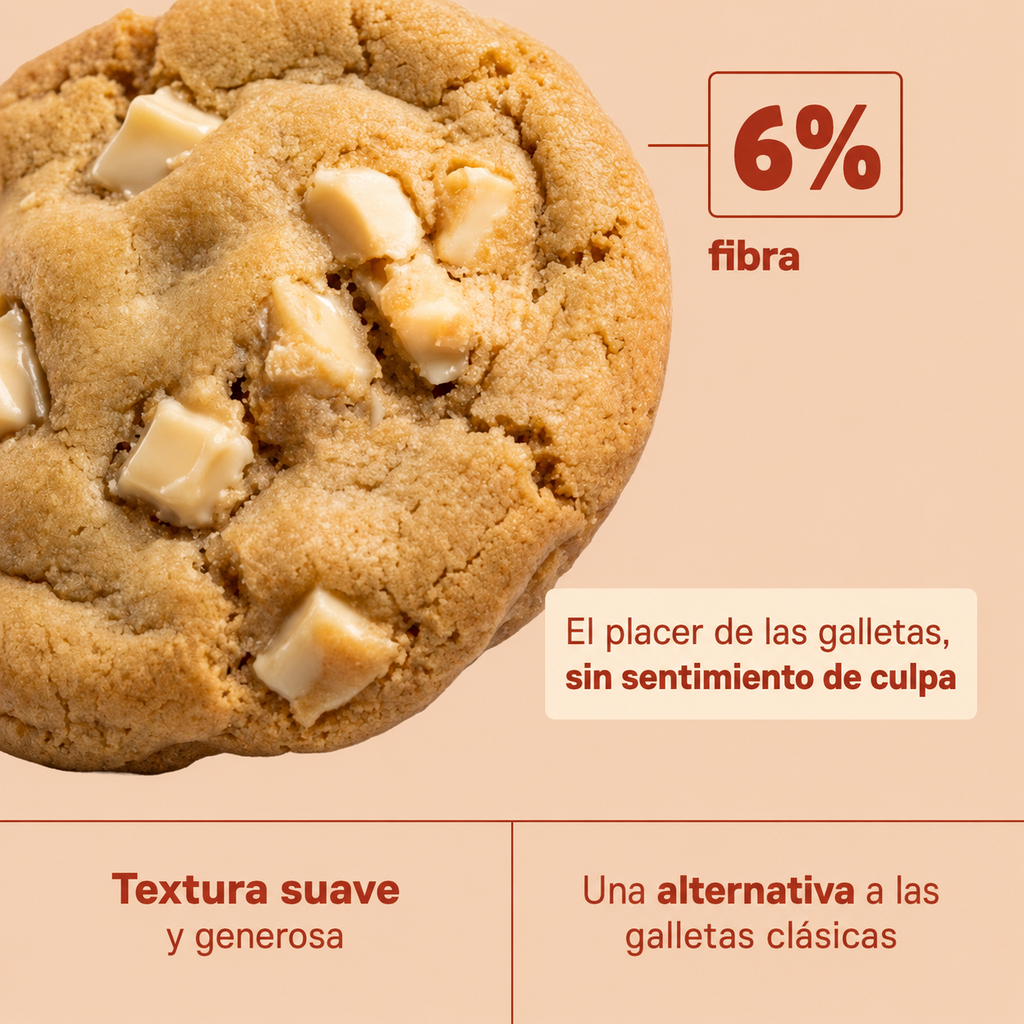 *NUEVO* Caja de 12 Galletas de Proteína Chocolate Blanco 12x60 Grs | 15 gr. proteína