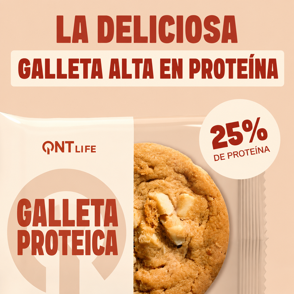 *NUEVO* Caja de 12 Galletas de Proteína Chocolate Blanco 12x60 Grs | 15 gr. proteína