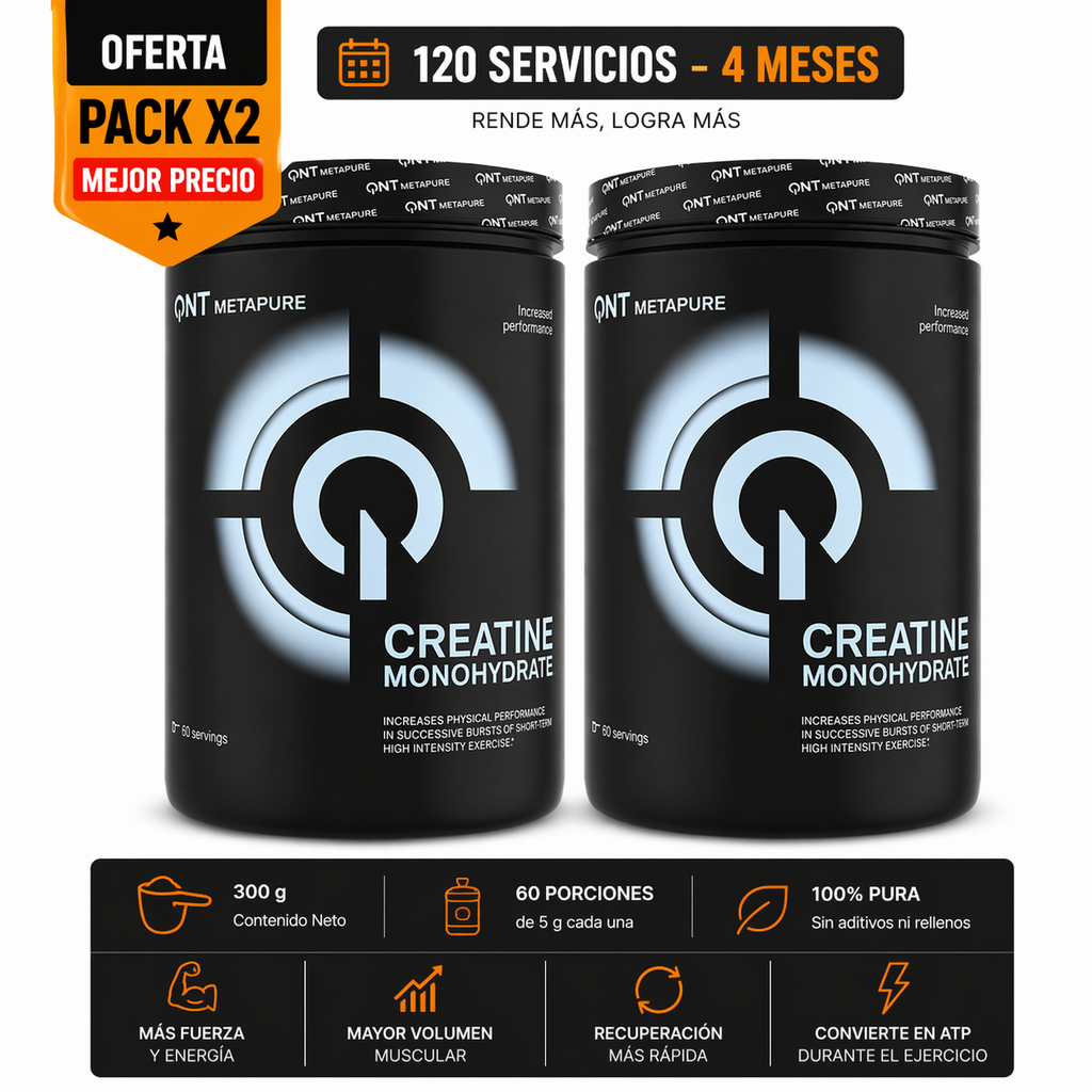 Pack 2 x Creatina Monohidratada en Polvo 300 Gr | 4 meses