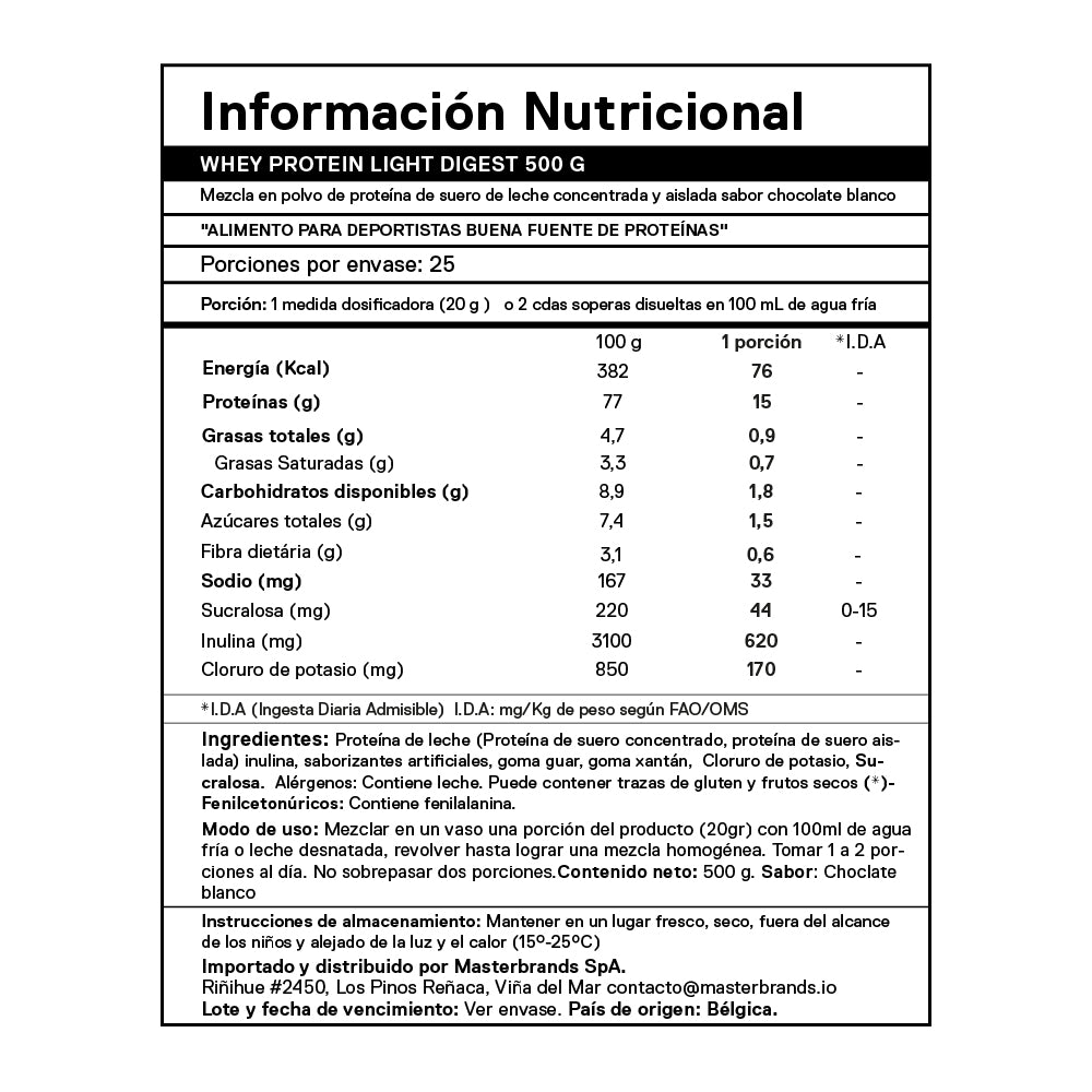 Pack 3 x Proteína whey Light Digest 500 gr