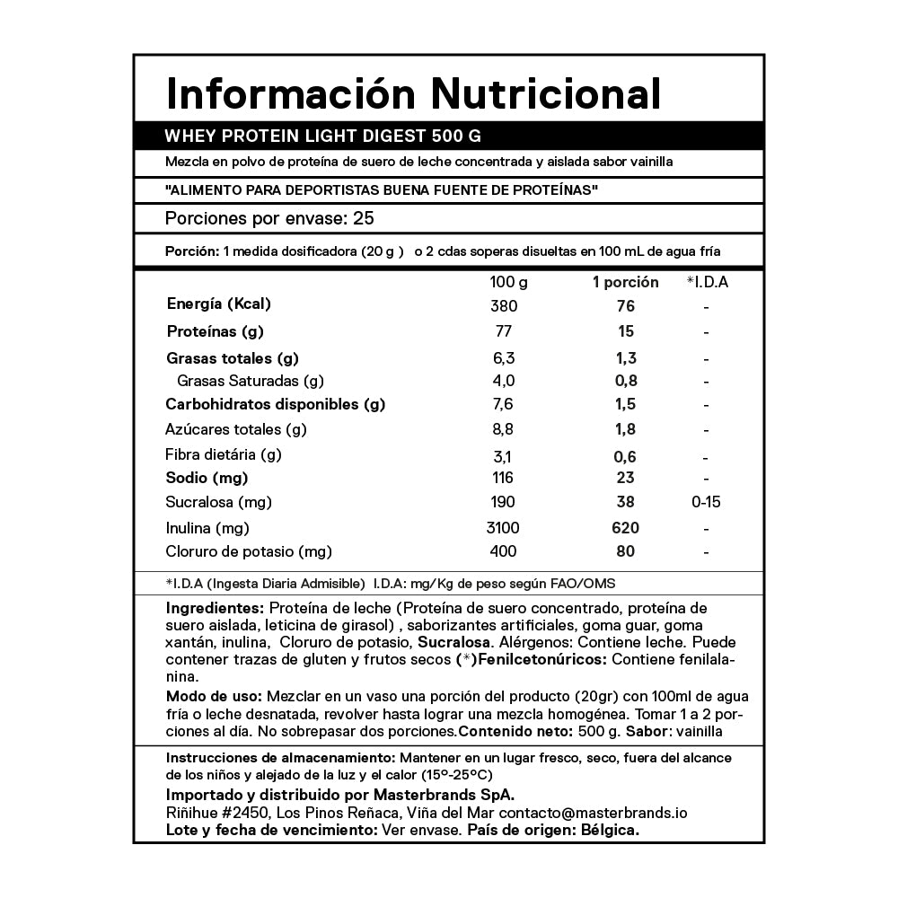 Pack 3 x Proteína whey Light Digest 500 gr