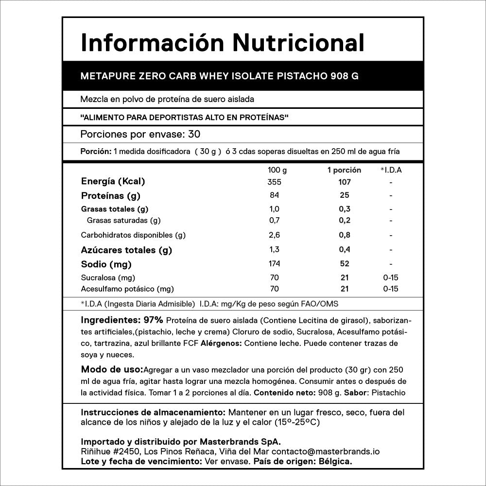 Pack Proteína Metapure 908 Grs + Creatina 300 Grs (Regalo 3 barritas y shaker 600ml) + ENVÍO GRATIS