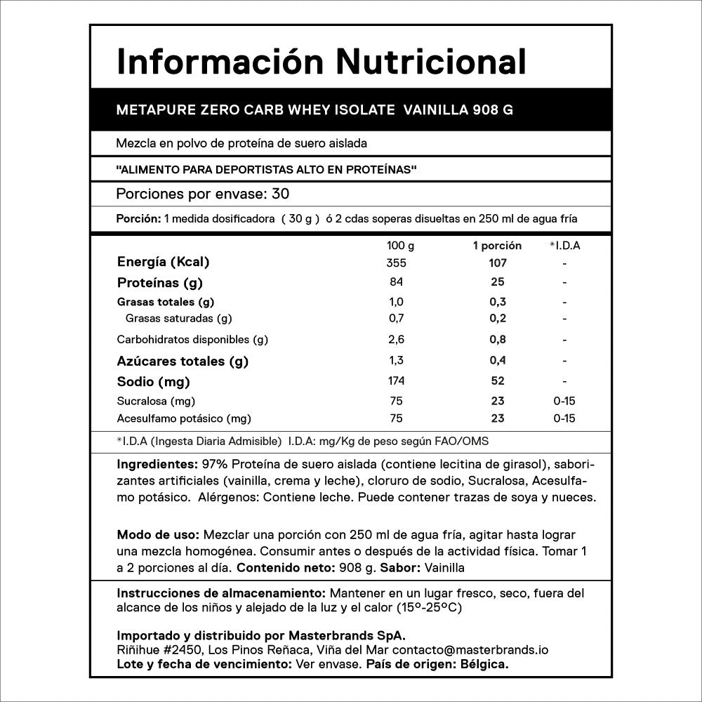Pack Proteína Metapure 908 Grs + Creatina 300 Grs (Regalo 3 barritas y shaker 600ml) + ENVÍO GRATIS