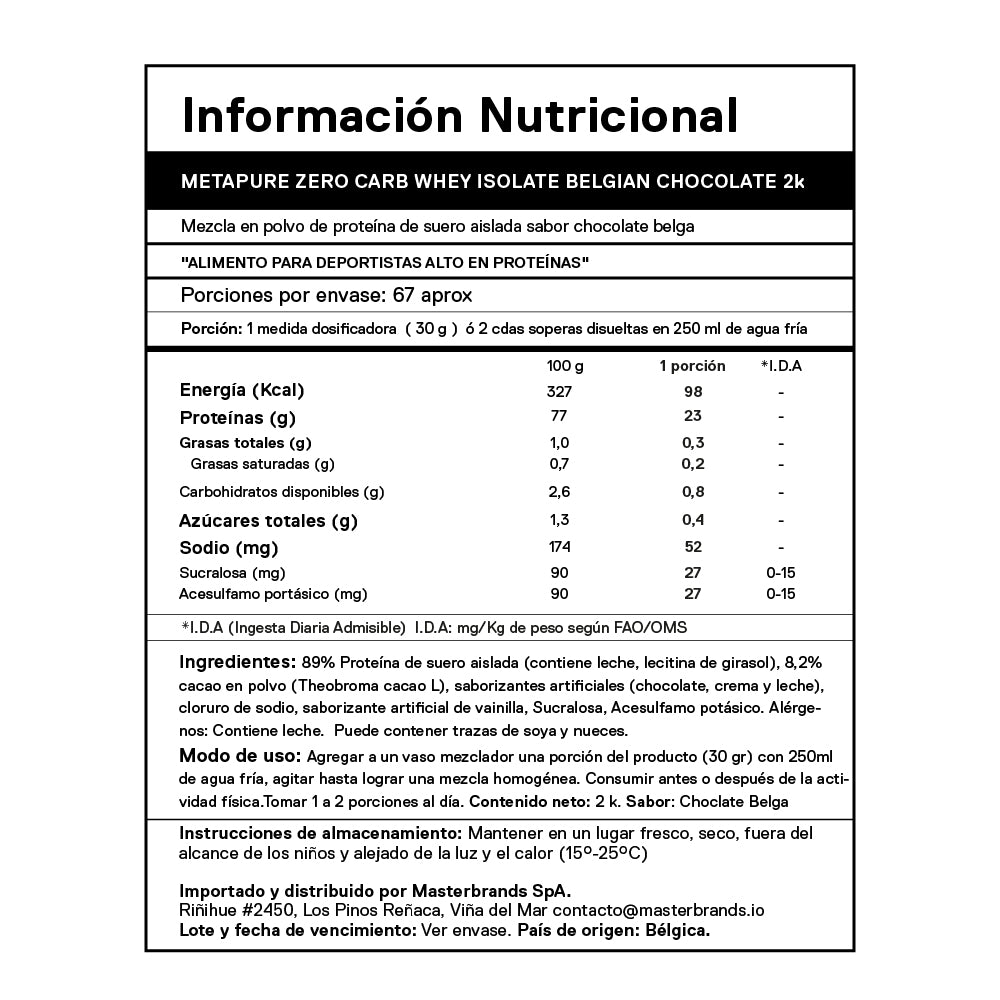 Pack Proteína Metapure Isolate Zero 2 Kg + Creatina 800 Grs + ENVÍO GRATIS