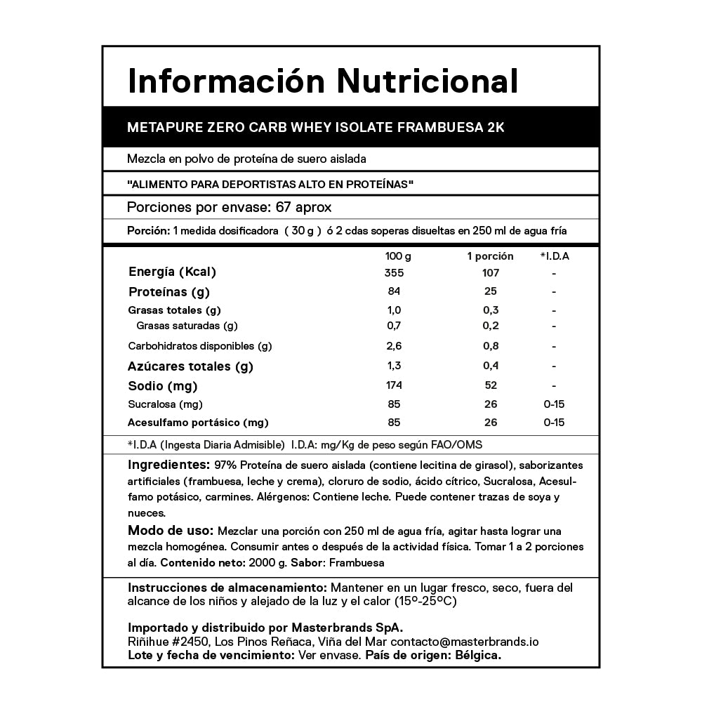 Pack Proteína Metapure Isolate Zero 2 Kg + Creatina 800 Grs + ENVÍO GRATIS