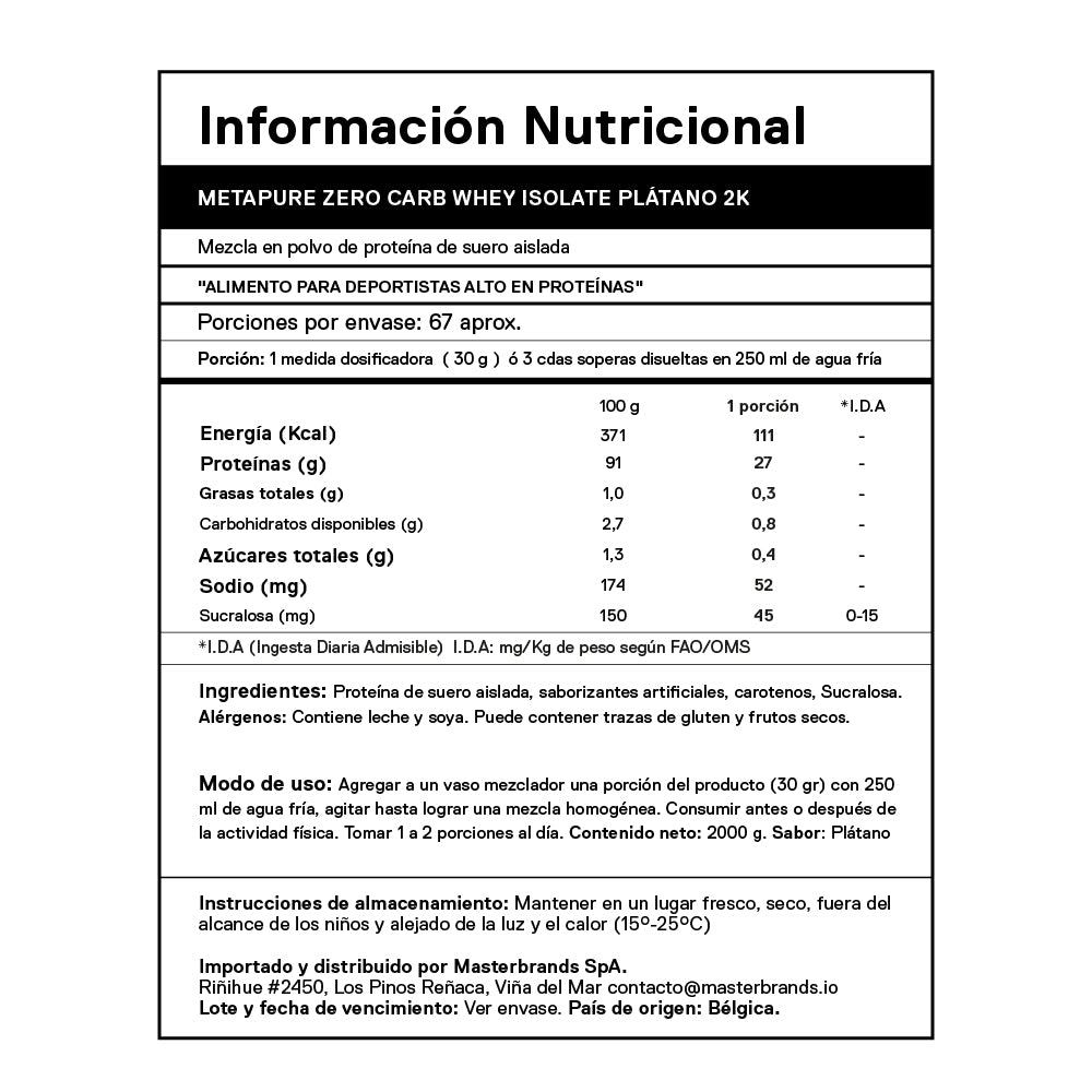 Pack Proteína Metapure Isolate Zero 2 Kg + Creatina 800 Grs + ENVÍO GRATIS