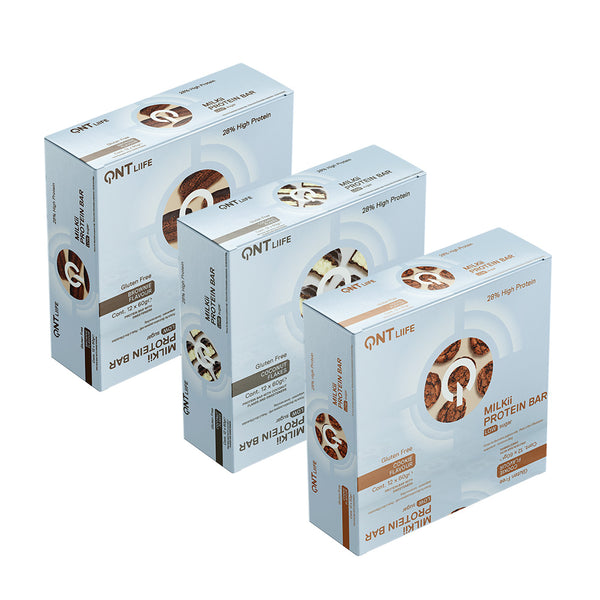 Mix Milkii Protein - 36 barras de proteína de sabor Coco, Cookies y Chocolate