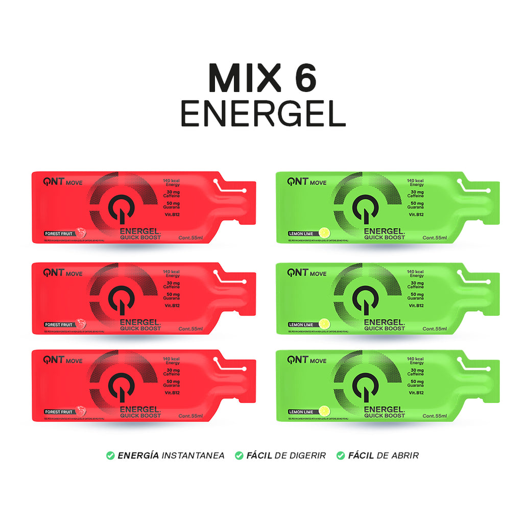 Mix 6 Geles Energéticos Energel de 55 ml.