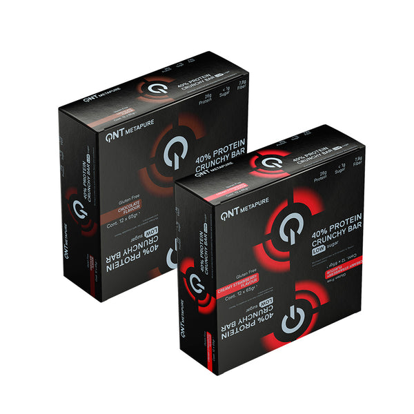 Mix Crunchy Sabores - 24 Barritas de proteína 24x65 gr. | 26 gr. proteína por barra