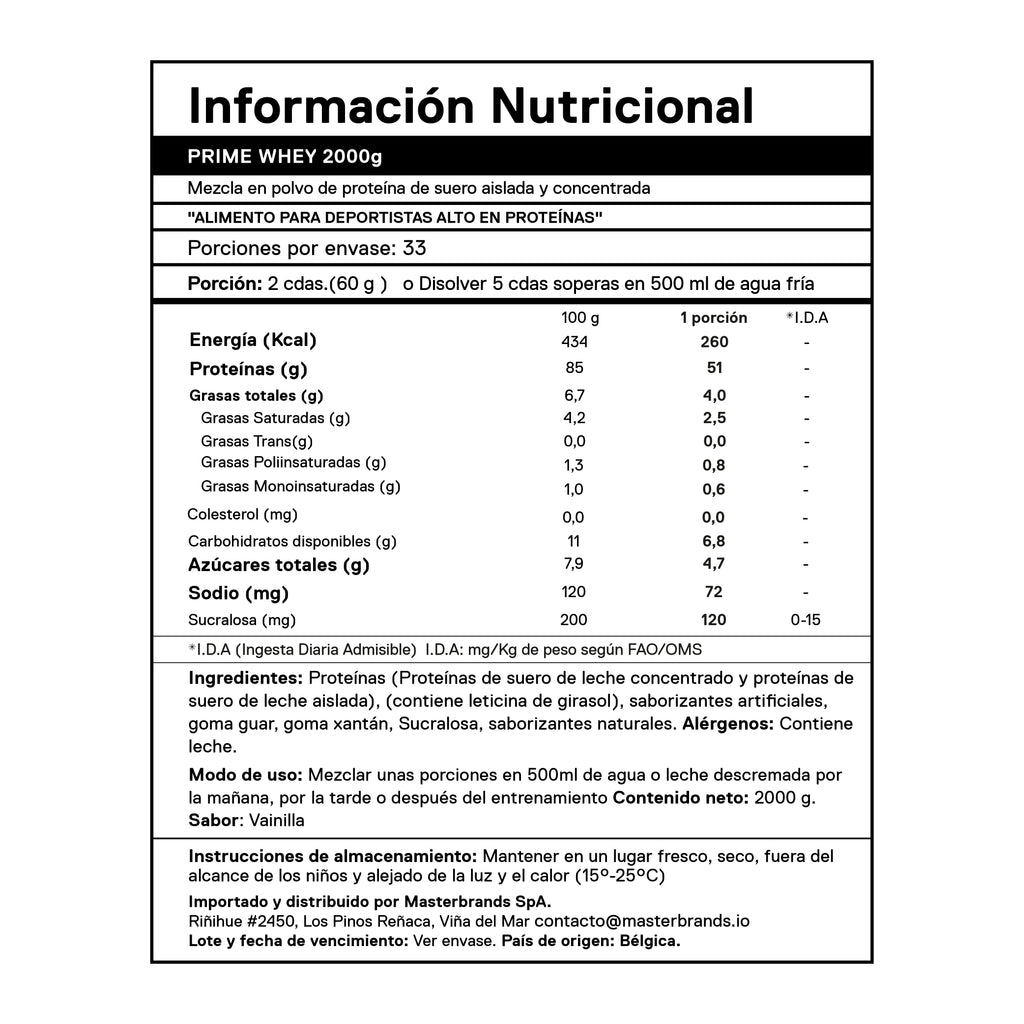 Pack 2 x Proteína Prime Whey 2 Kgs