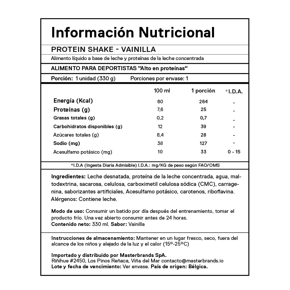 Bandeja De 12 Shakes Proteína 330 Ml