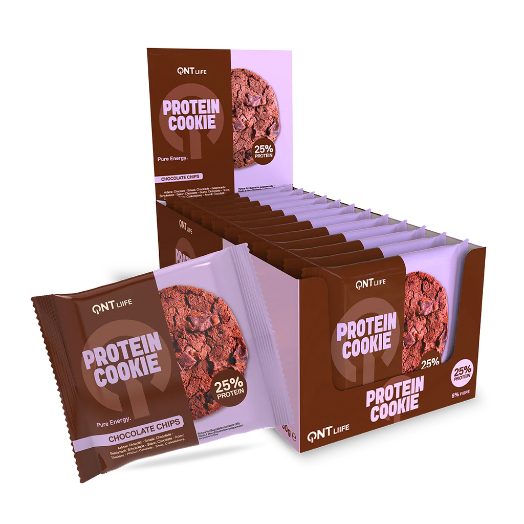 Caja de 12 Galletas de Proteína Chocolate Chips 12x60 Grs | 15 gr. proteína