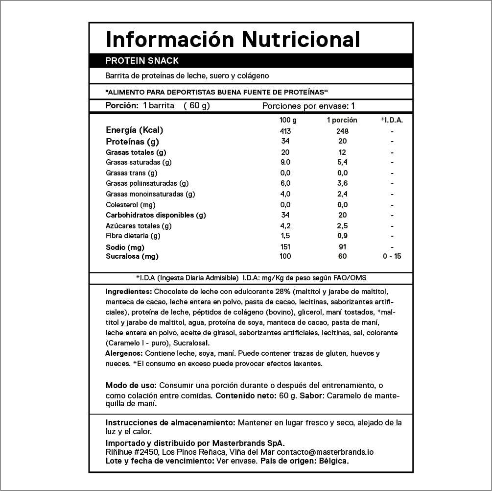 *NUEVA* Caja de 12 Barras de Proteína Peanut Caramel 12x60 grs