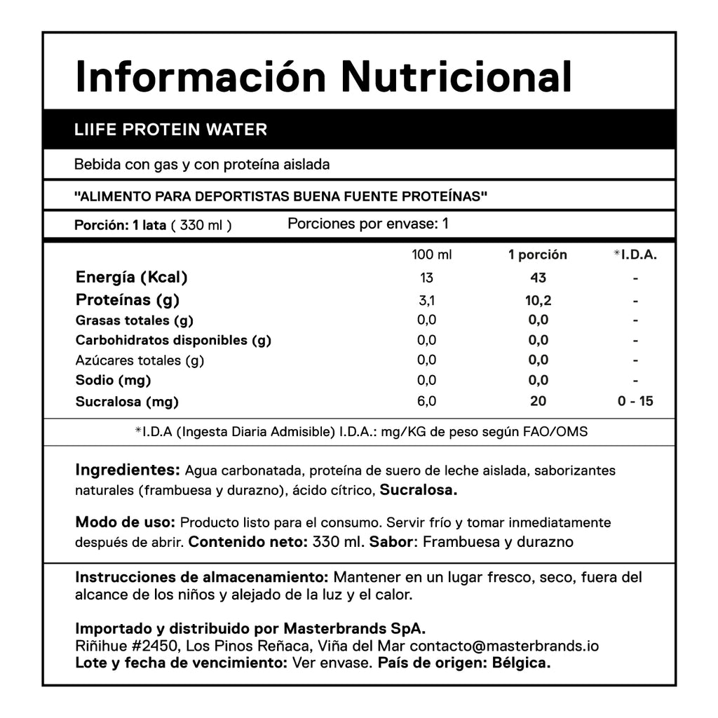 Agua Proteica 12 x 330 ml | 10 gr. por lata *NUEVO*
