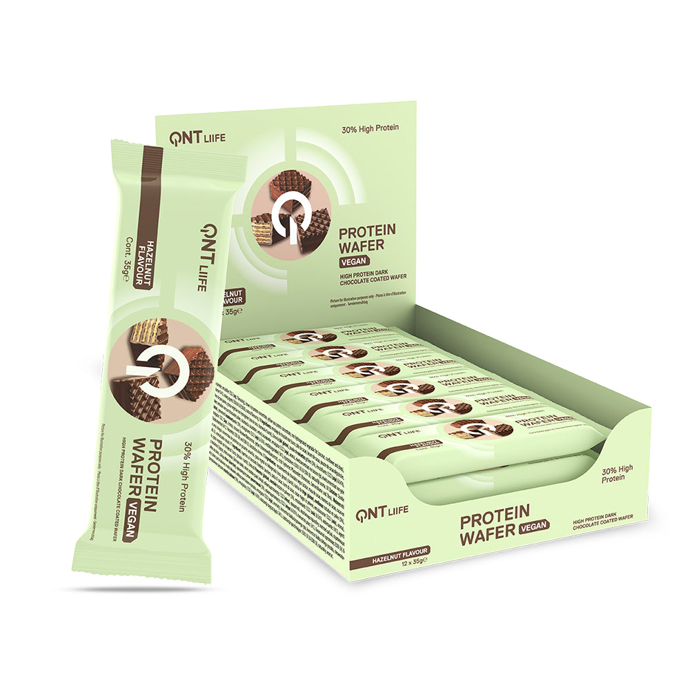 Caja De 12 Barras De Proteína Vegana Wafer Bar 12x35 Grs