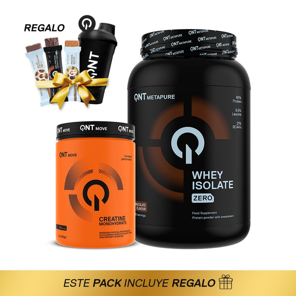 Pack Proteína Metapure 908 Grs + Creatina 300 Grs + Regalos (shaker y barritas proteína)