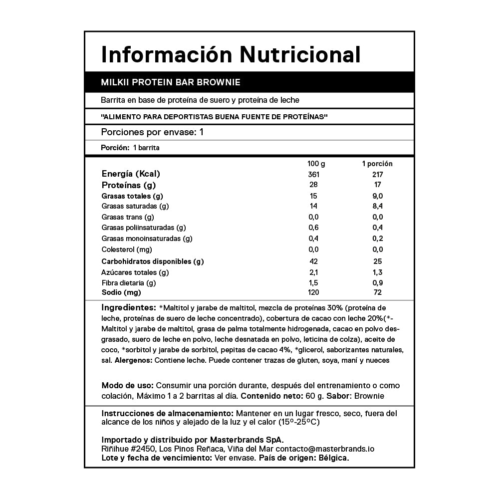 Caja de 12 Barras de Proteína Milkii Protein Bar 12x60 grs