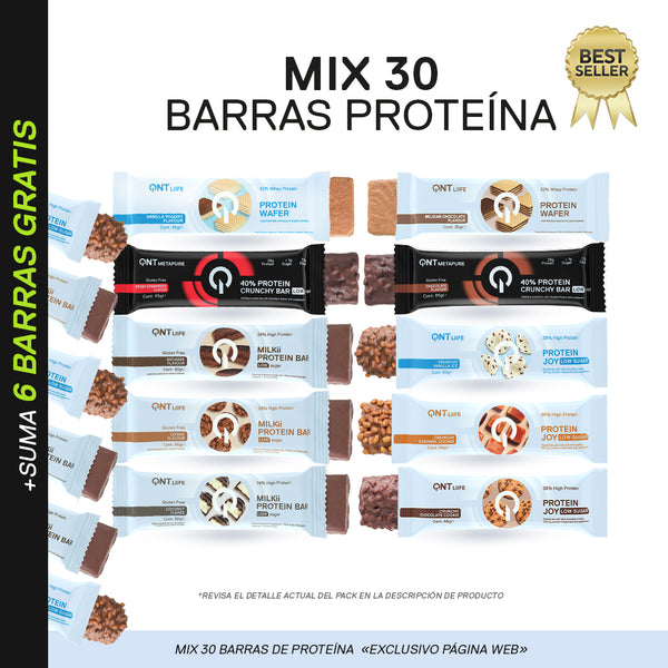 Mix 30 Barras de Proteína Surtidas - «exclusivo página web» + ENVÍO GRATIS