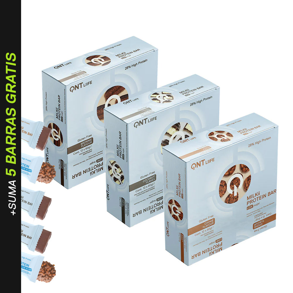Mix Milkii Protein - 36 barras de proteína de sabor Coco, Cookies y Chocolate + ENVÍO GRATIS