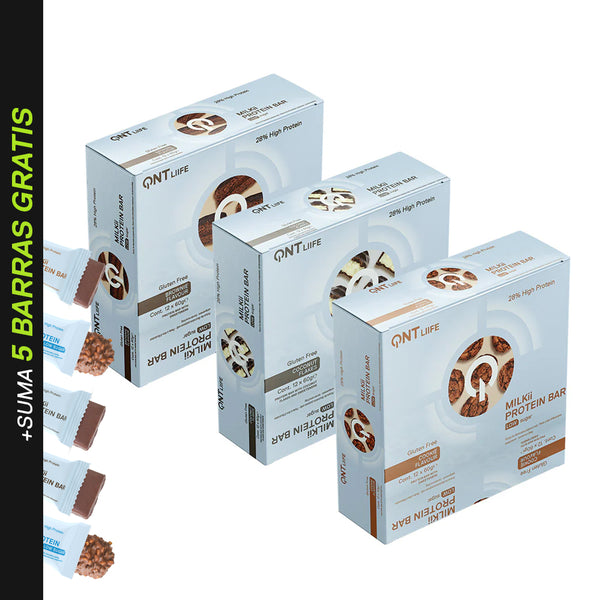 Mix Milkii Protein - 36 barras de proteína de sabor Coco, Cookies y Chocolate + ENVÍO GRATIS