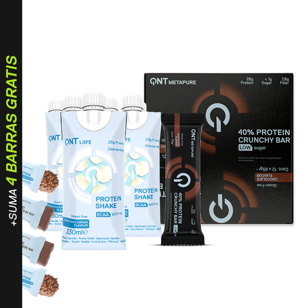 Pack Snack Power Protein / 12 Shakes de proteína + 12 Barras de proteína "Crunchy"