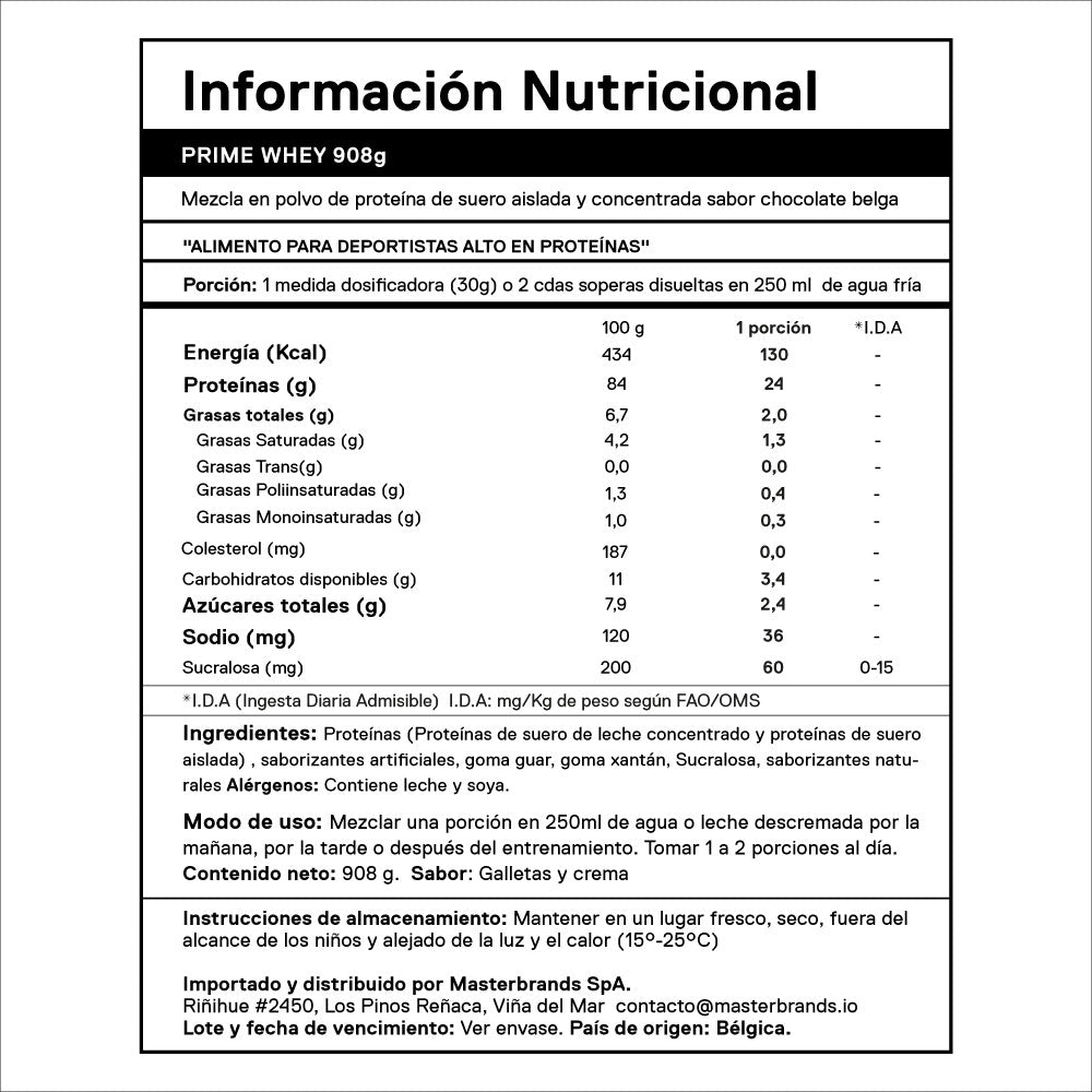 Proteína Metapure Prime Whey 908 Grs