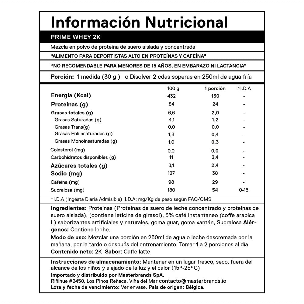 Pack 2 x Proteína Prime Whey 2 Kgs + ENVÍO GRATIS