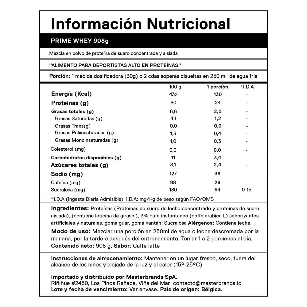 Proteína Metapure Prime Whey 908 Grs