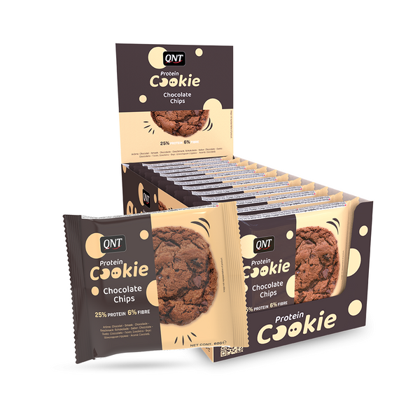 Caja de 12 Galletas de Proteína Chocolate Chips 12x60 Grs | 15 gr. proteína
